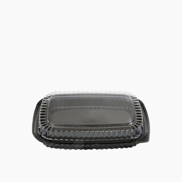 Plastic Containers Rectangle PP Black with Lid 1250CC 50 Pcs