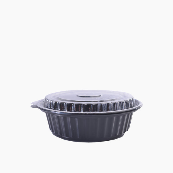 Plastic Containers Round PP Microwavable with Lid 50 Pcs