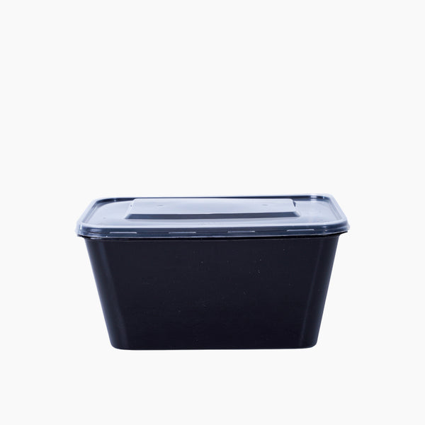 Rectangular Black Microwave Container 1000 g with lid 3 Pcs