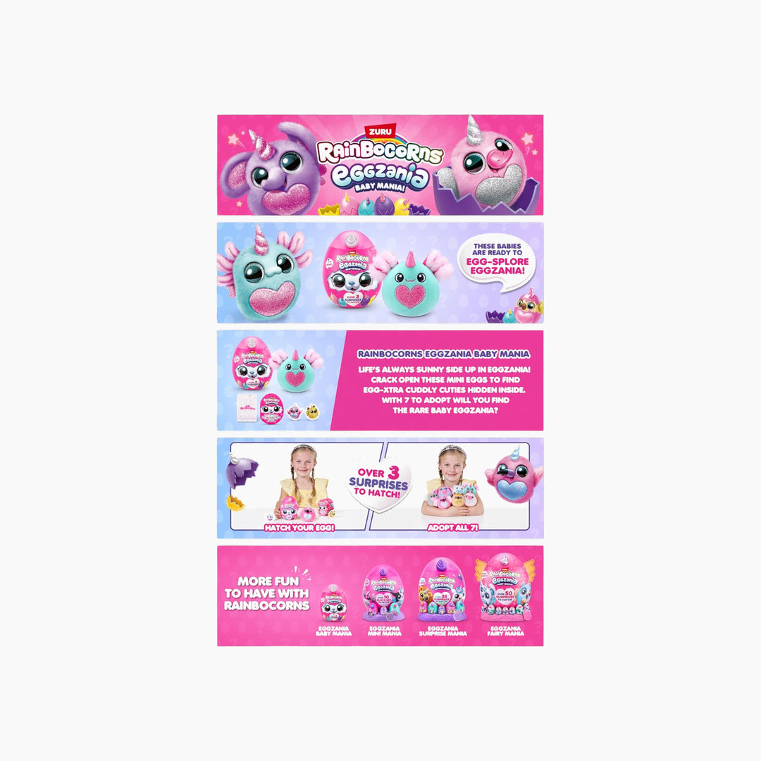 Zuru Rainbocorns Eggzania Baby Mania Series 1- 12 Pcs- PDQ