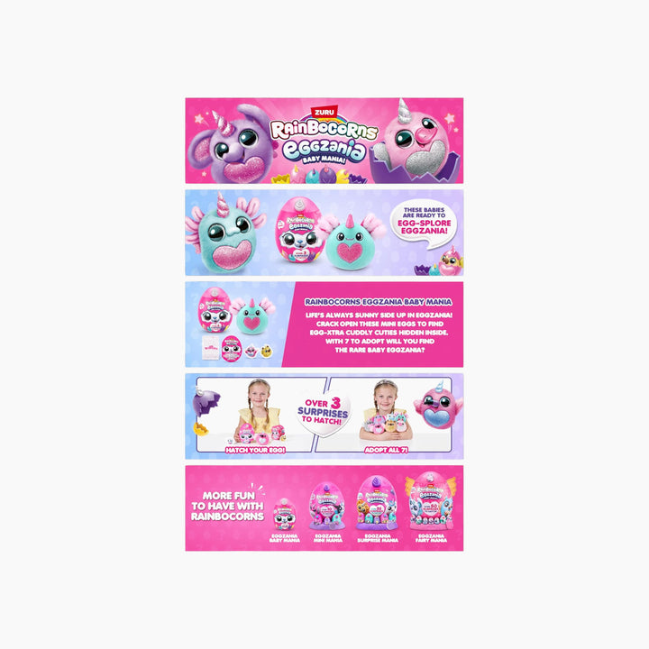 Zuru Rainbocorns Eggzania Baby Mania Series 1- 12 Pcs- PDQ
