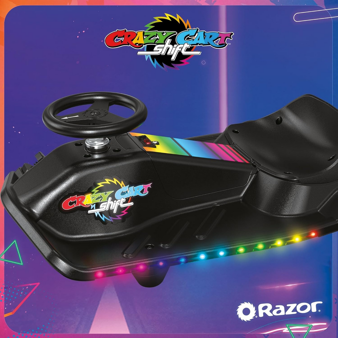 Razor Electric Vehicle For Drifting Crazy Cart Shift Lightshow - HUNA