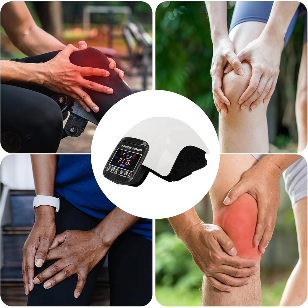 Kneecap Rechargeable Laser Heat and Vibration Therapy Device