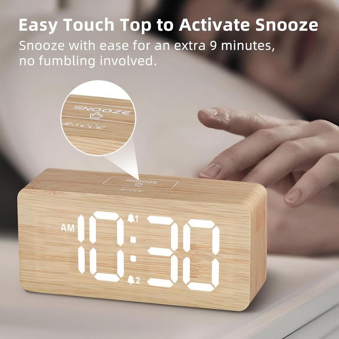Generic Rechargeable Wooden LED Clock