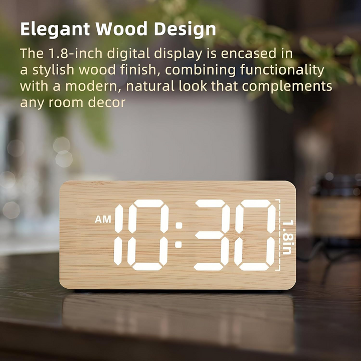 Generic Rechargeable Wooden LED Clock