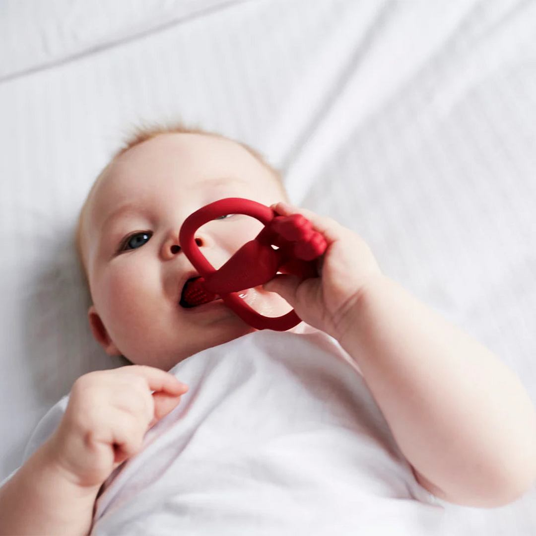 Matchstick Monkey teether with BioCote® antimicrobial protection
