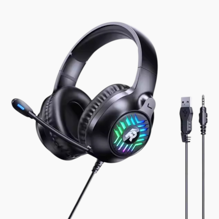 Remax RM-705 wired gaming headset with microphone and colorful lighting