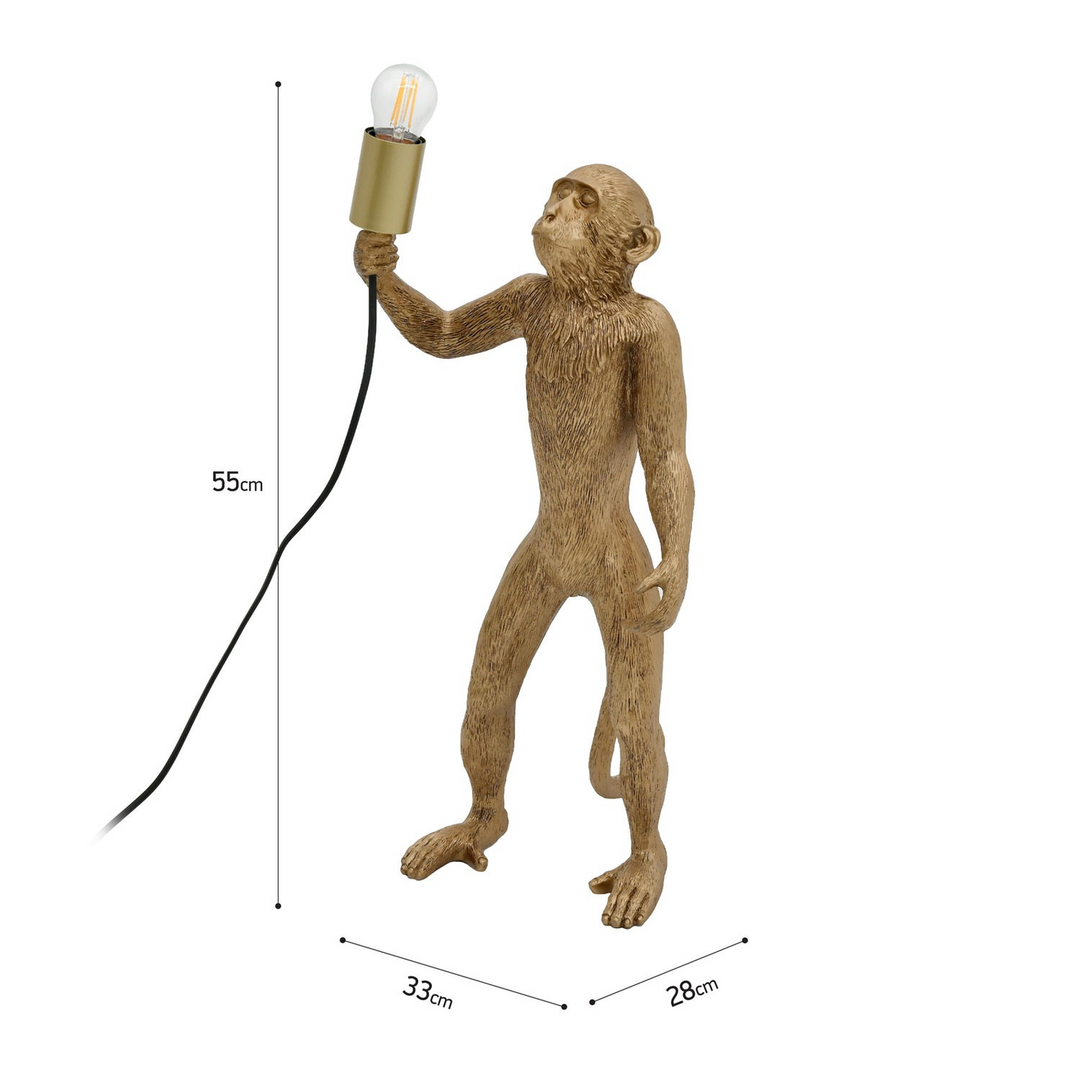 Inart Resin Golden Monkey Lamp