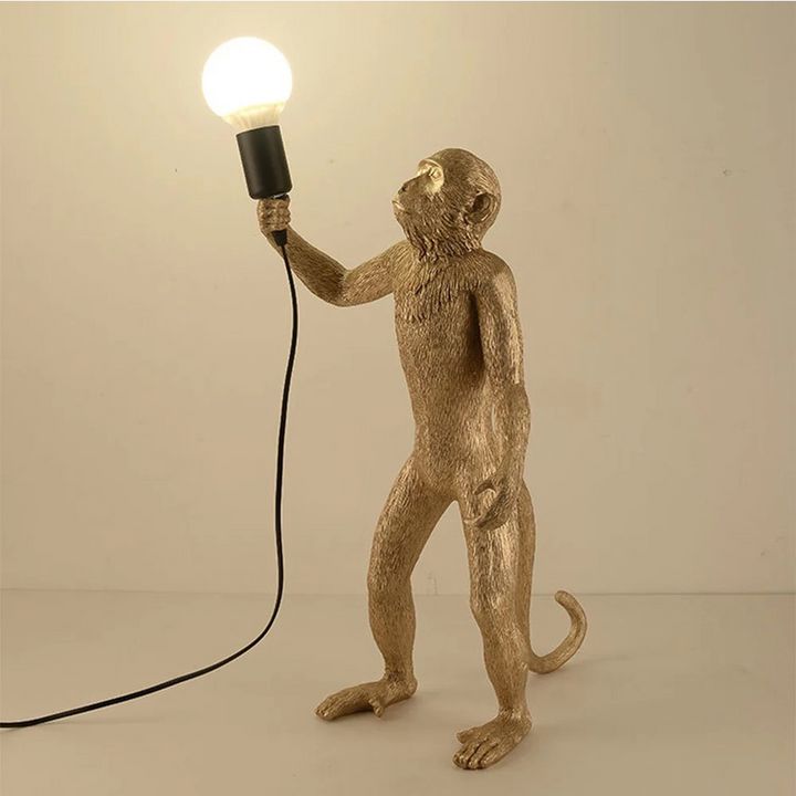 Inart Resin Golden Monkey Lamp