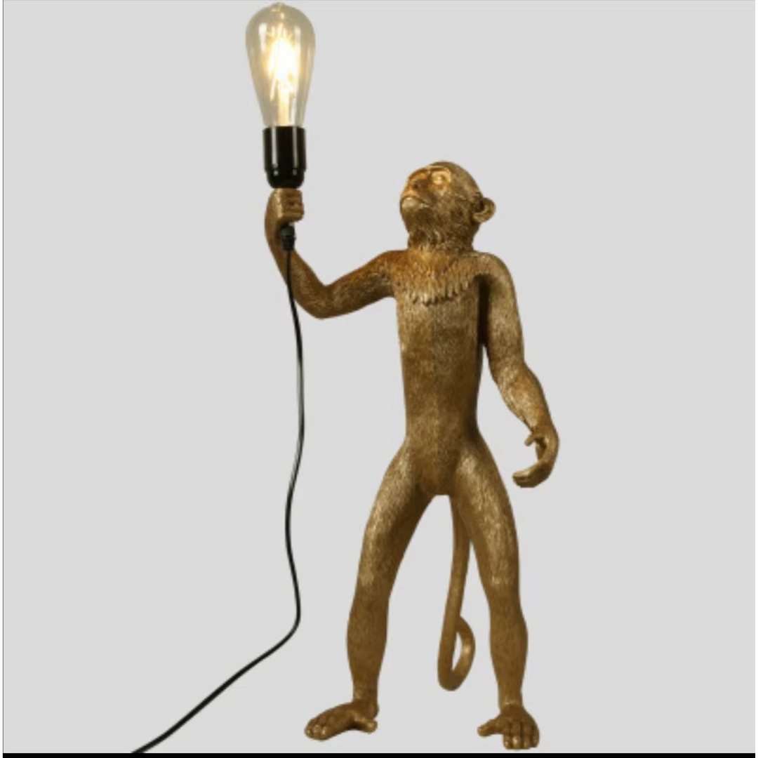 Inart Resin Golden Monkey Lamp