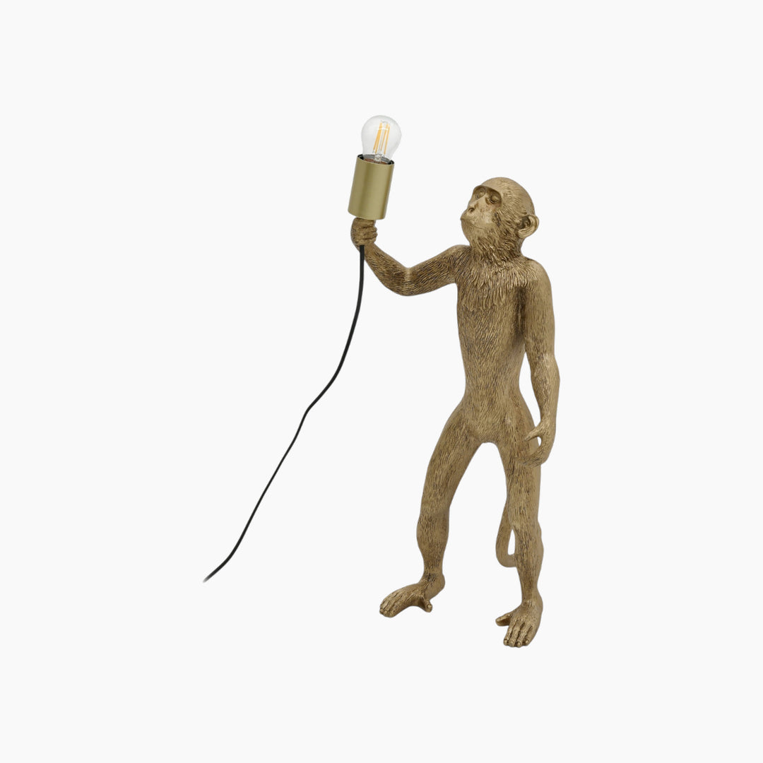 Inart Resin Golden Monkey Lamp