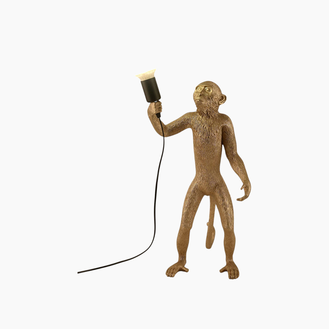 Inart Resin Golden Monkey Lamp