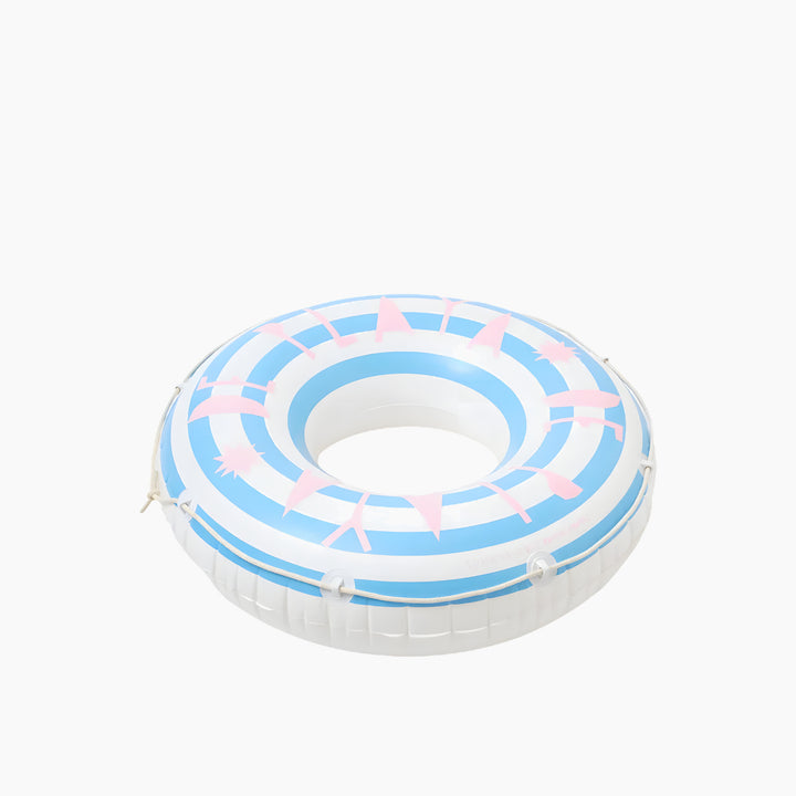 حلقة سباحة ريترو من SunnyLife بنقشة De Playa Stripe