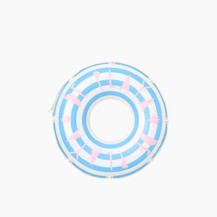 حلقة سباحة ريترو من SunnyLife بنقشة De Playa Stripe