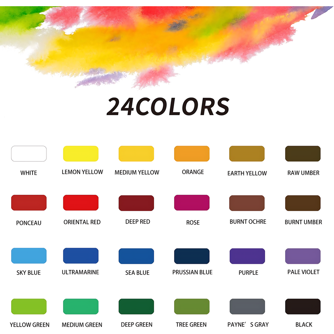 Miya Himi Rhombus Solid Watercolor Kits 36-color set in green box