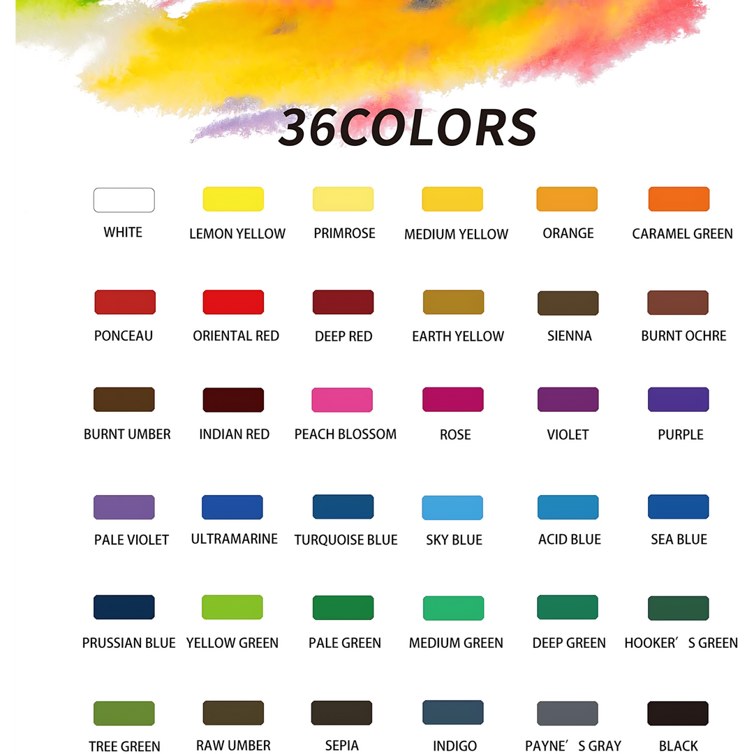 Miya Himi Rhombus Solid Watercolor Kits 36-color set in green box