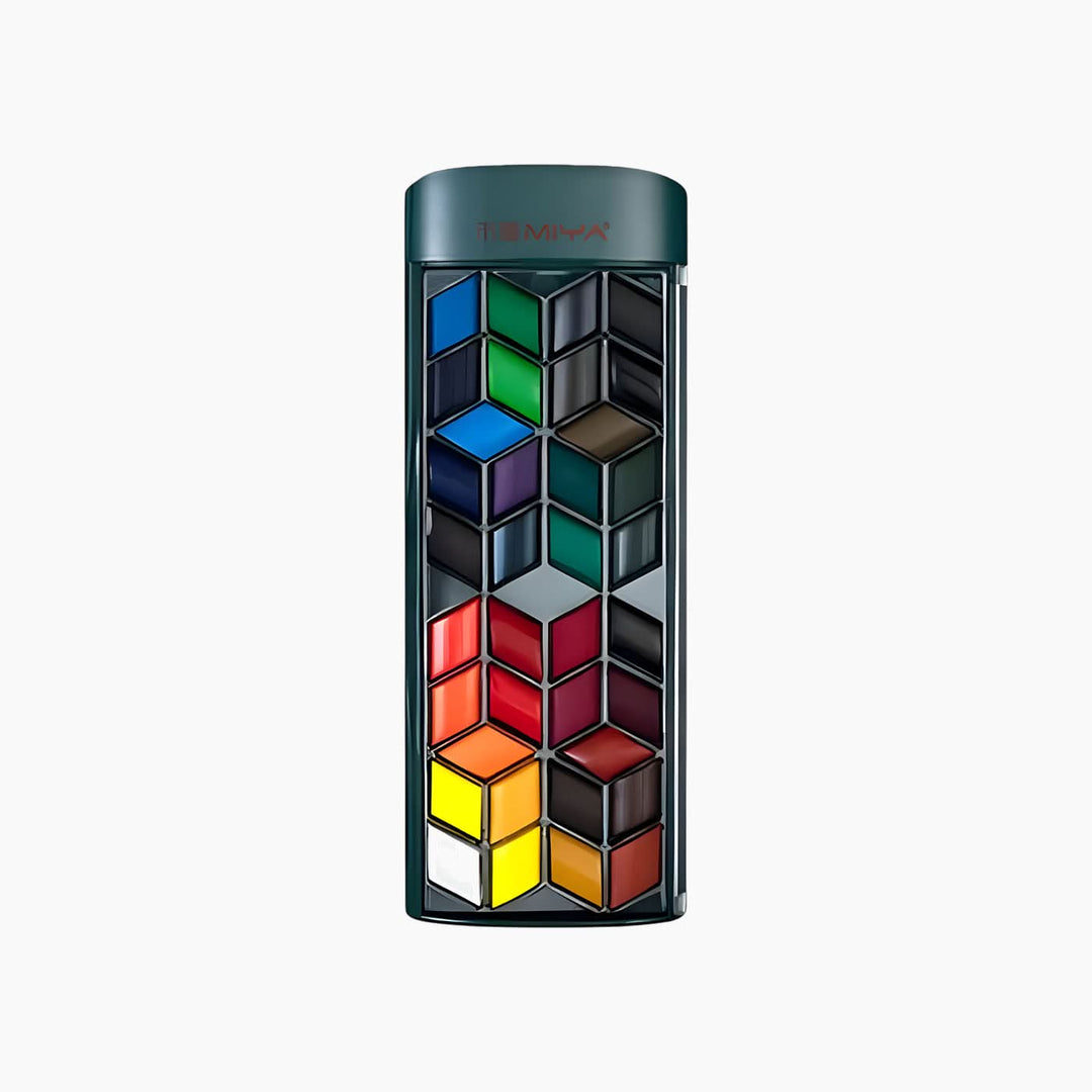 Miya Himi 36-color solid watercolor kit in a green box