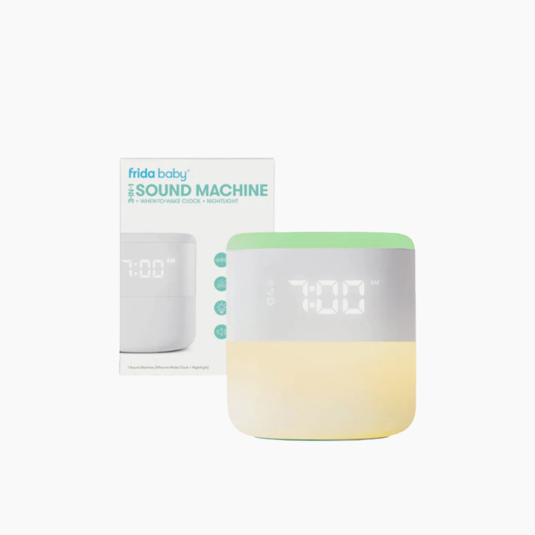 Frida Baby Rise Shine 3-In-1 Alarm Clock with sound machine, nightlight, and color cues
