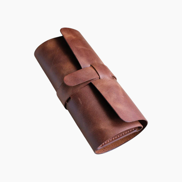 Roll Up Pen Case Perge Brown