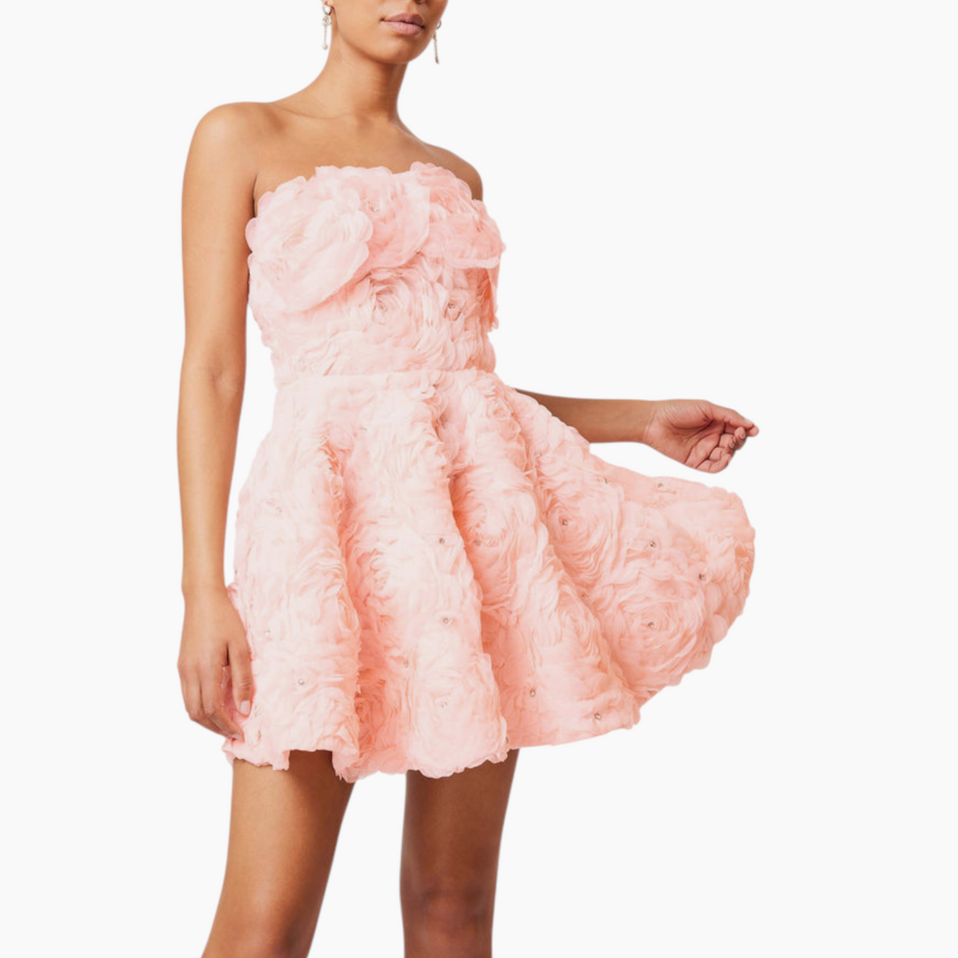 Elliatt Rosella Strapless Mini Dress In Pin