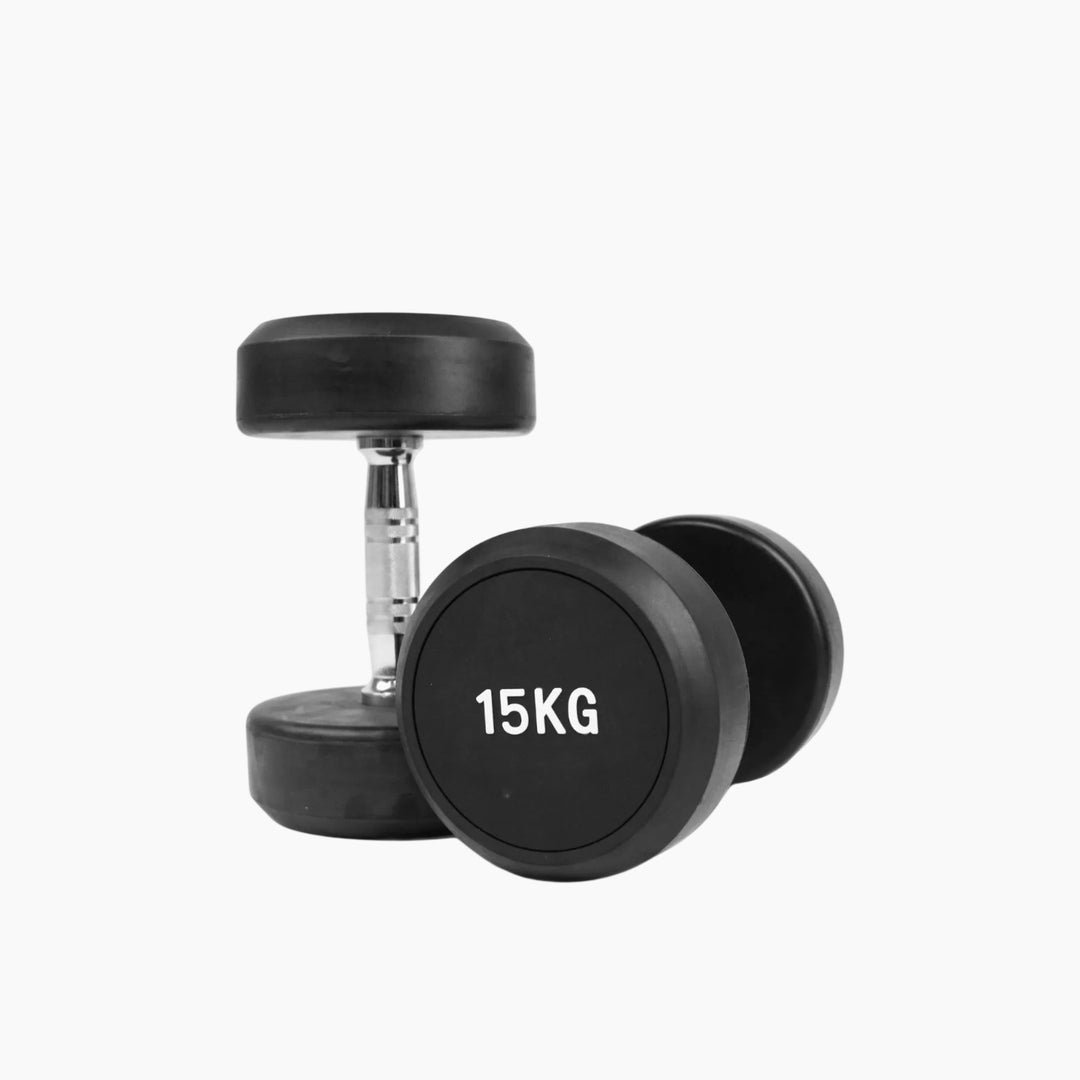 Round Rubber Dumbbells 12.5 kg – 20 kg