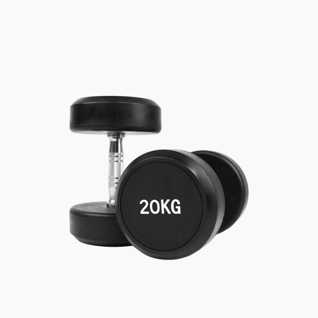 Round Rubber Dumbbells 12.5 kg – 20 kg
