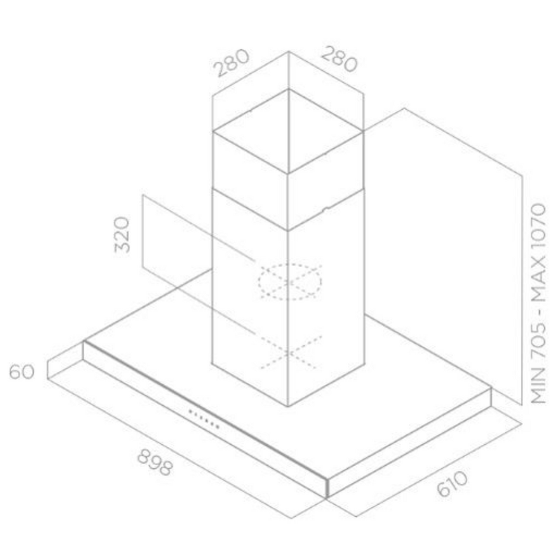 Turbo Air Segno 90cm Island Hood