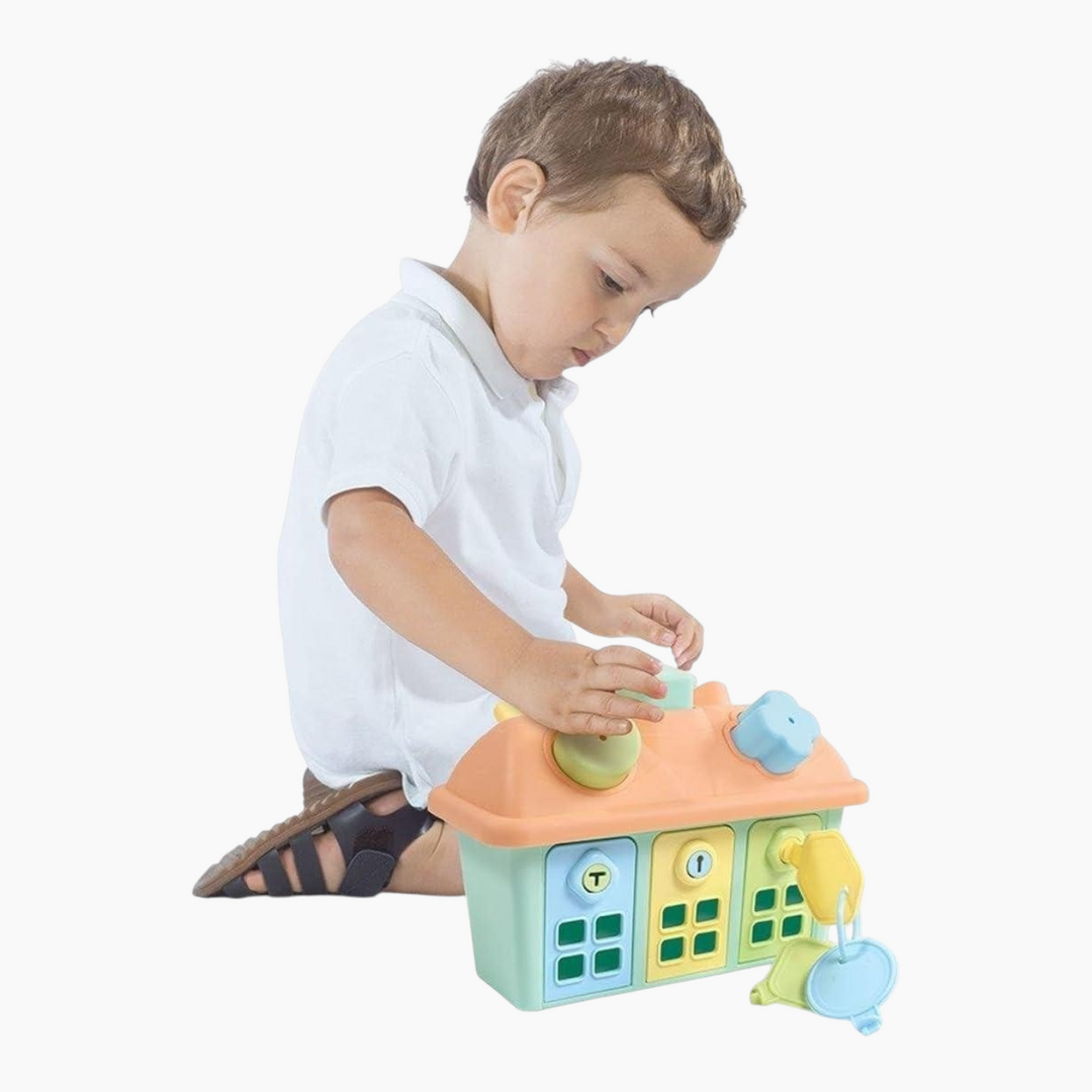 Dolu Shape Sorter Happy House With Lockable Doors