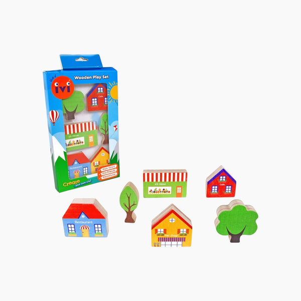 Wooden At the Shops Playset