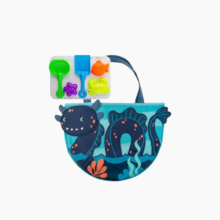 Stephen Joseph beach tote with alligator pirate sand toys