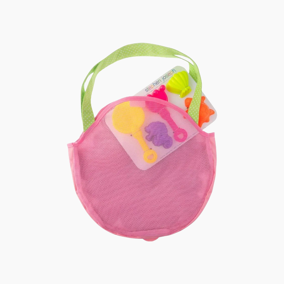 Stephen Joseph beach tote with sand toys, Axolotl design