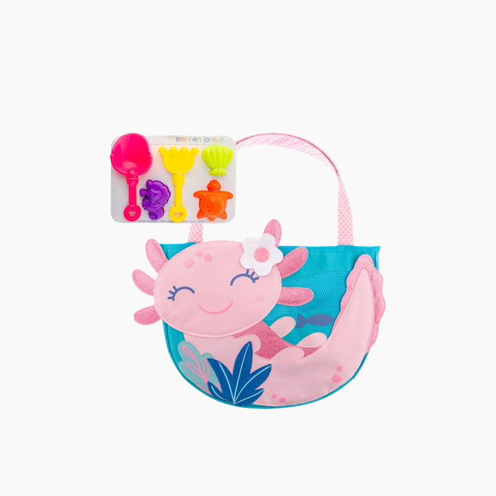 Stephen Joseph rainbow beach tote with sand toy play set