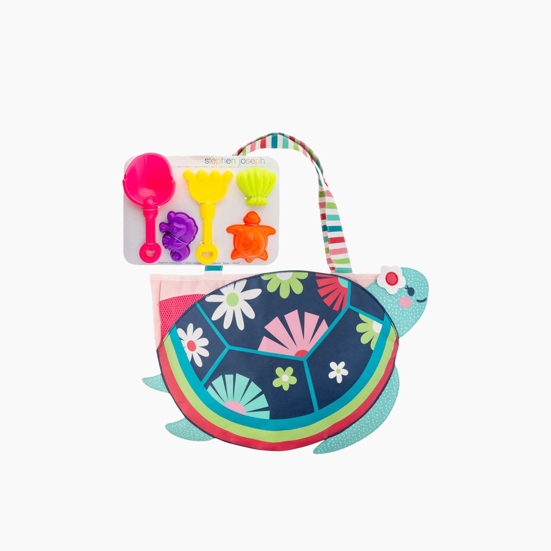 Stephen Joseph rainbow beach tote with sand toy play set