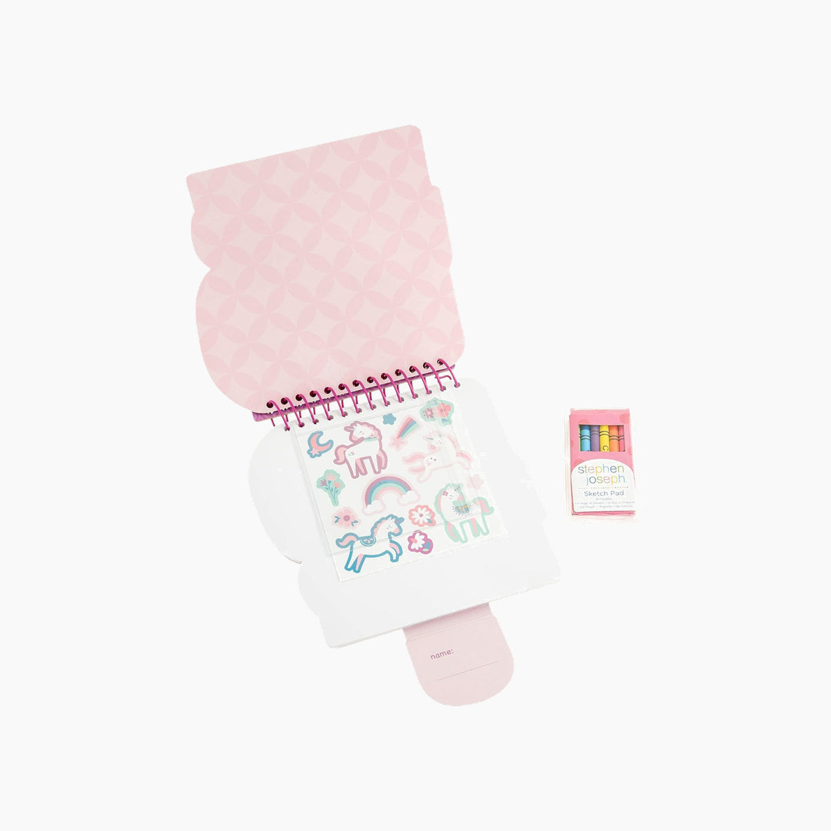 Stephen Joseph shaped sketch pad with unicorn design and 100 pages