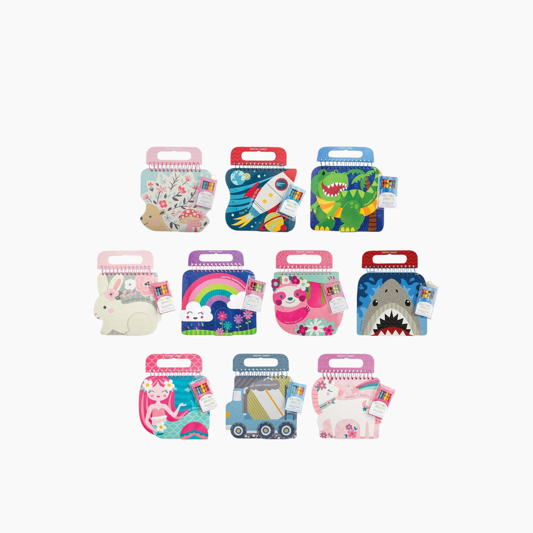 Stephen Joseph shaped sketch pad with unicorn design