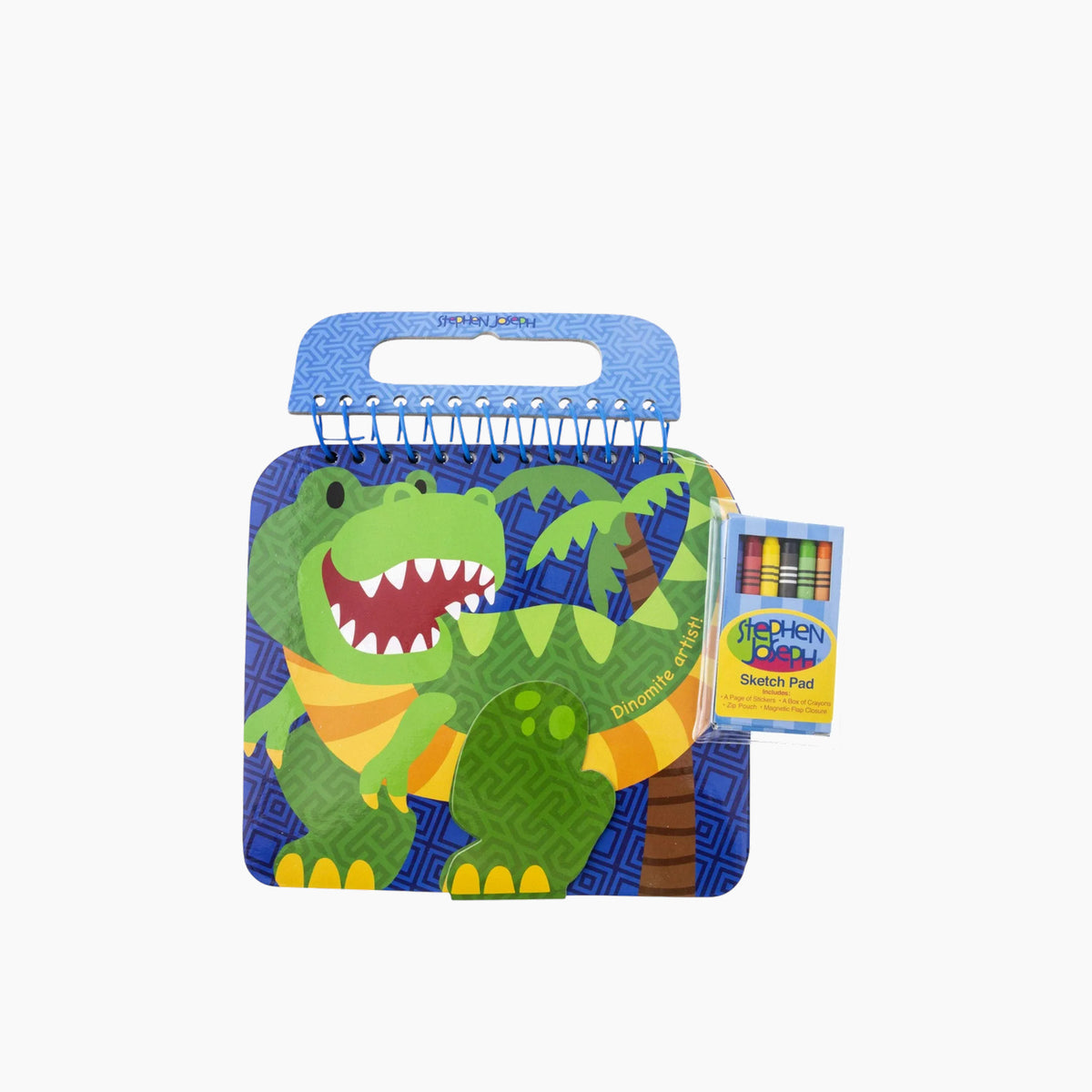 Stephen Joseph Dino shaped sketch pad with magnetic flap