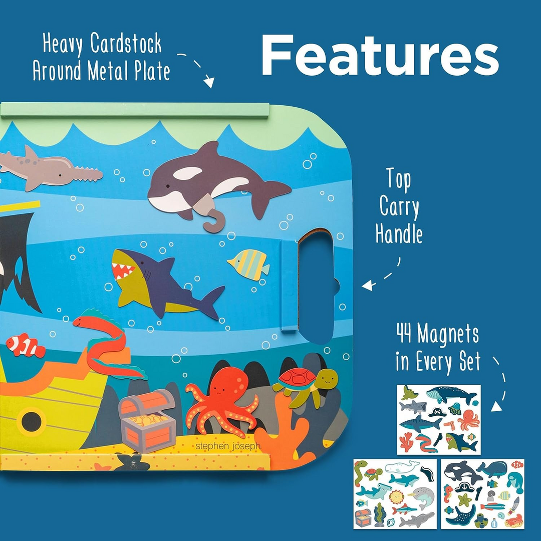 Stephen Joseph magnetic play set with 44 shark-themed pieces