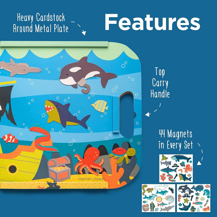 Stephen Joseph magnetic play set with 44 shark-themed pieces