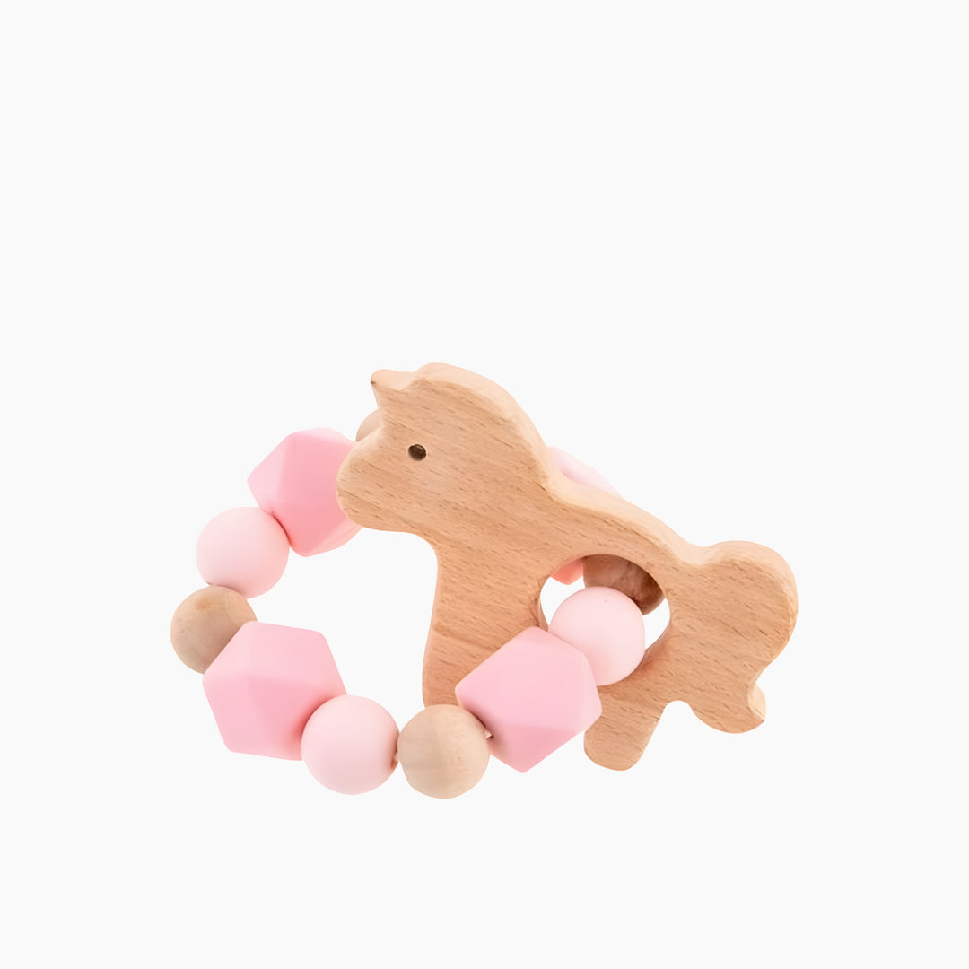 Stephen Joseph silicone and beech wood teether