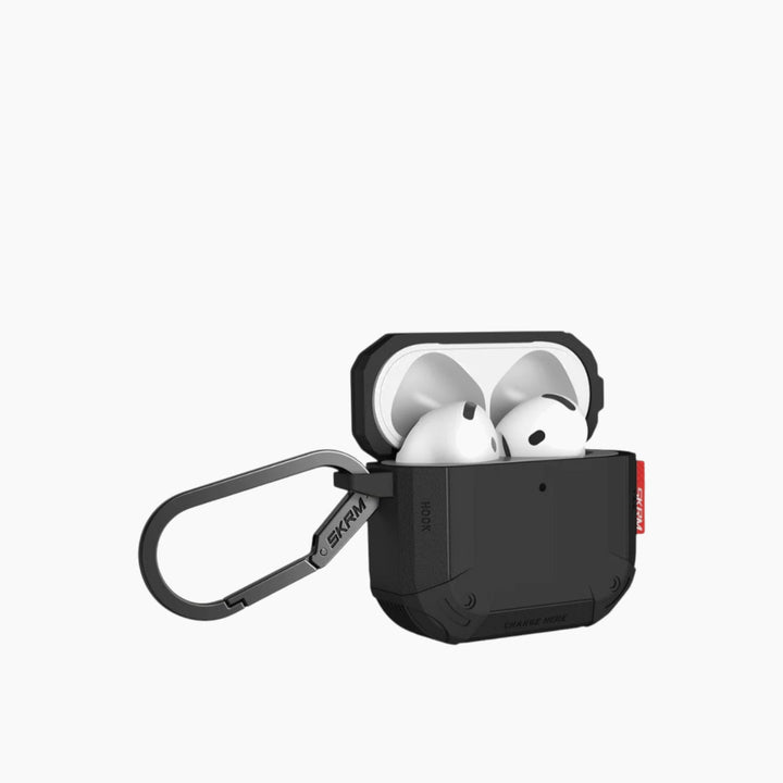SKINARMA MECHA CE AirPods case with metallic carabiner