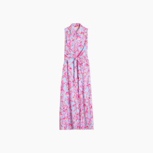 Vilagallo Sleeveless tie dress under the sea print
