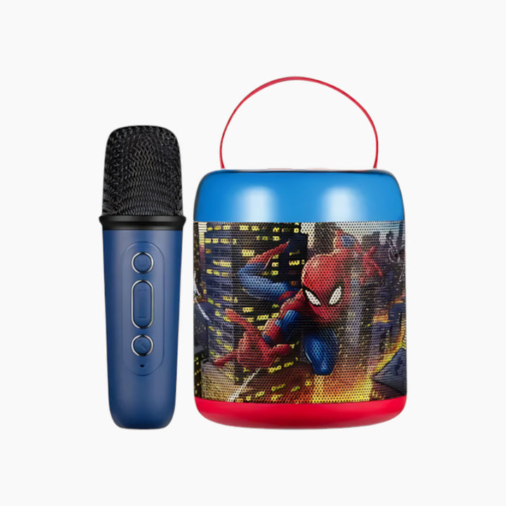 Smd Cylinder Karaoke Machine With The Bluetooth Mic - Spider Man