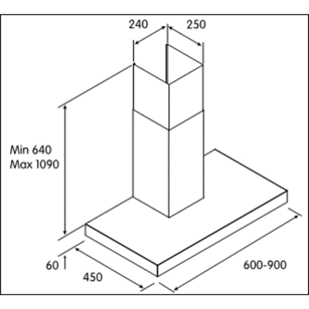 Turbo Air Sofia 90cm Wall-Mounted Hood