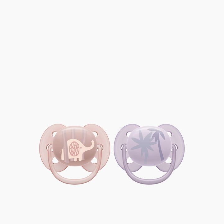 Philips Avent Ultra Soft Soother 2 pack for girls, 0-6 months