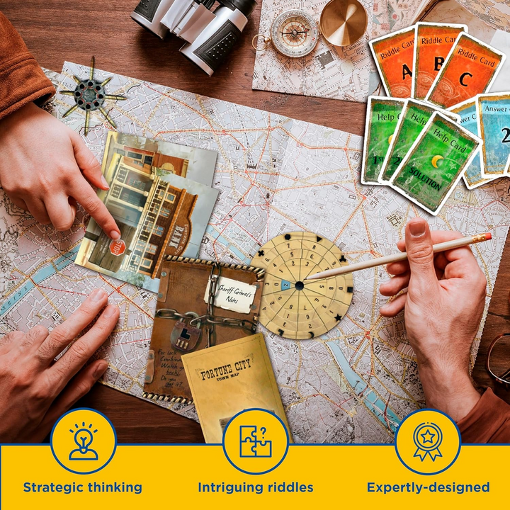 Kosmos Exit: Kidnapped In Fortune City escape room board game for 1-4 players