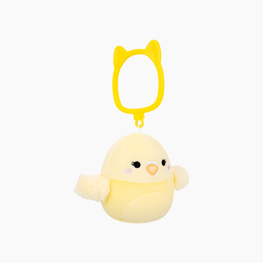 JAZWARES Squishmallows- Clip-On Little Plush 3.5" Shayna the Yellow Parakeet Bird