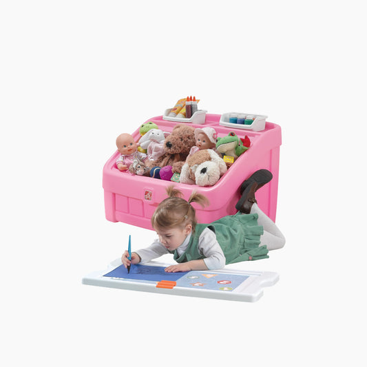 Step 2 2-In-1 Toy Box & Art Lid Pink-Kraft