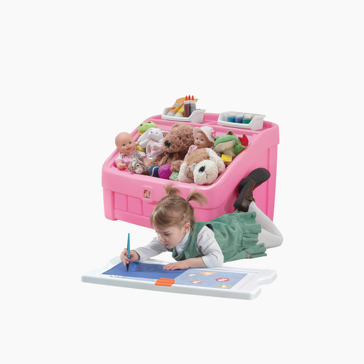 Step 2 2-In-1 Toy Box &amp; Art Lid Pink-Kraft