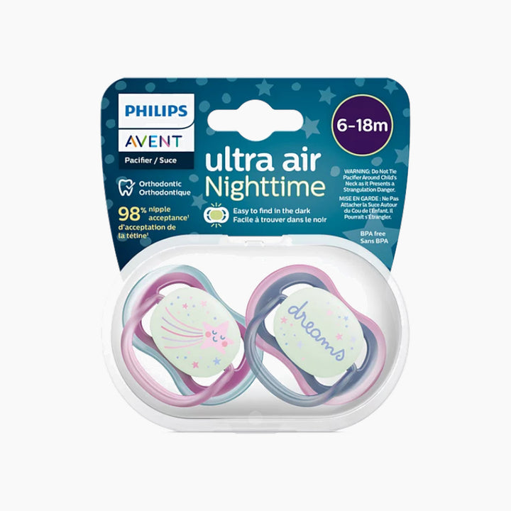 Philips Avent Ultra Air Night Soother (6-18 Month) 2 Pack