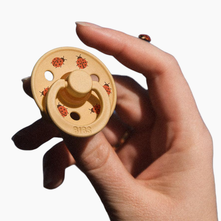 Bibs Studio Colour Pacifiers 2 Pack Ladybug - Blush &amp; Sand